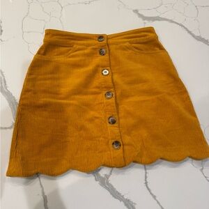 Harper Mustard Corduroy Mini Skirt
